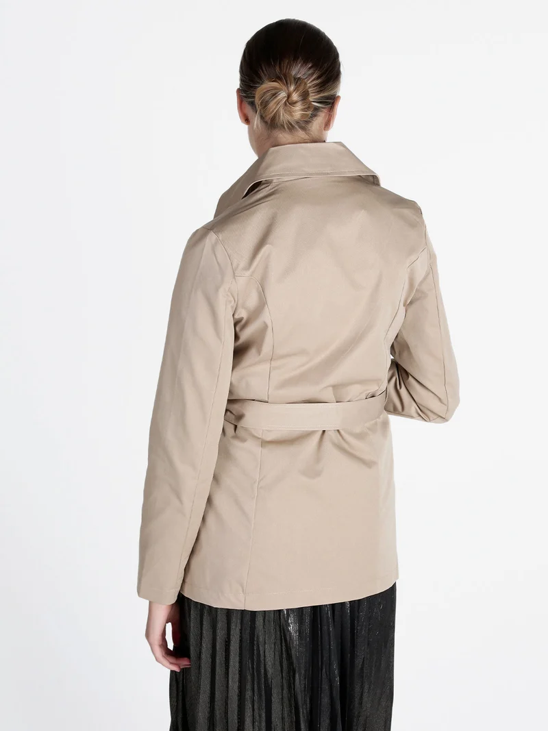 Trench donna con bottoni a doppiopetto - cammello