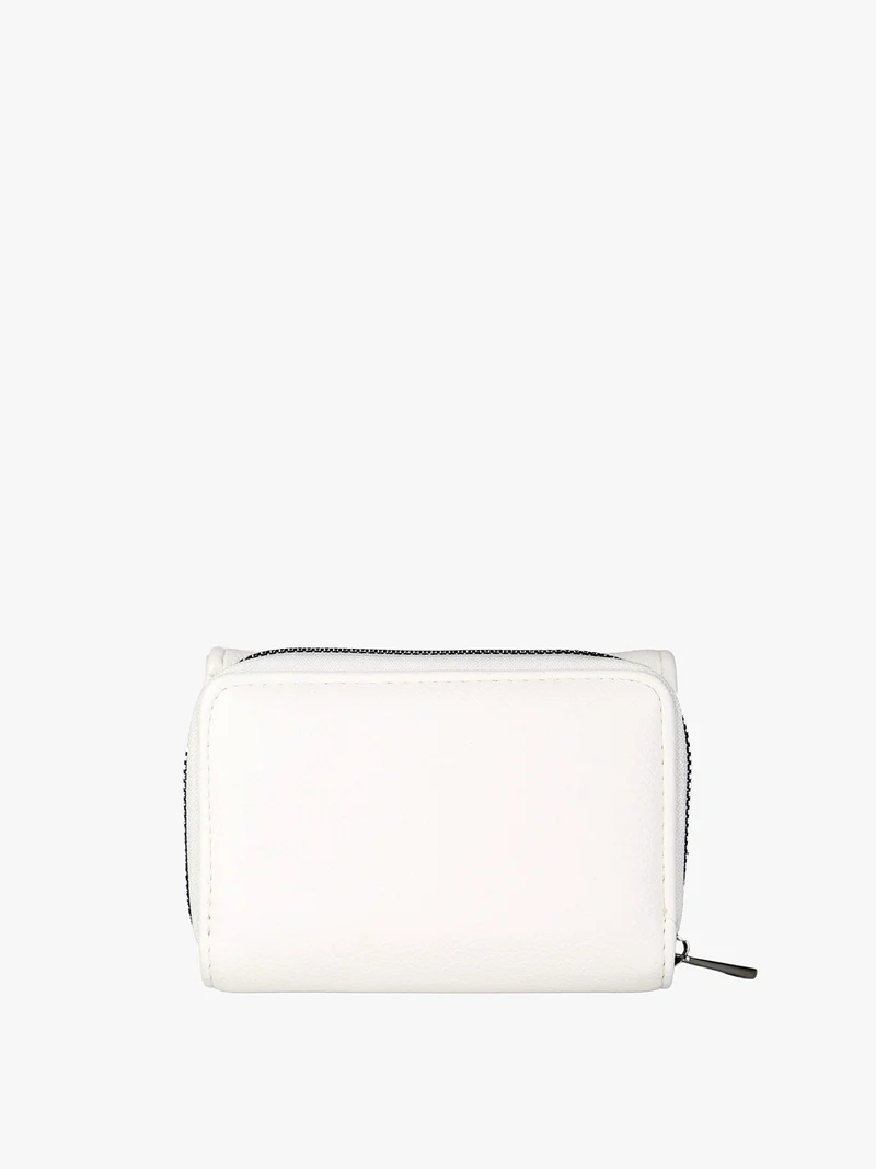 Portafoglio mini da donna con borchie - bianco