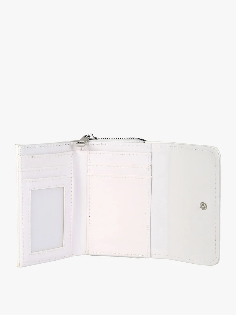 Portafoglio mini da donna con borchie - bianco