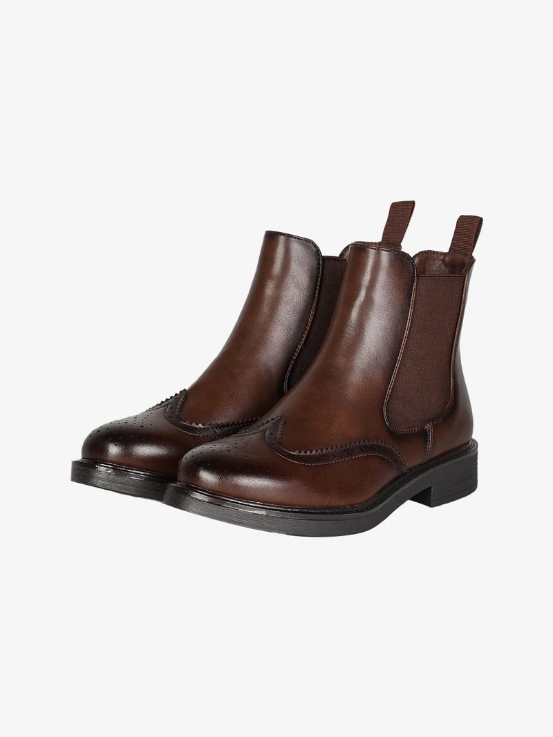 Stivaletti donna con fasce elastiche - marrone