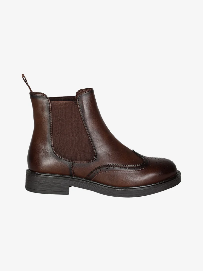 Stivaletti donna con fasce elastiche - marrone