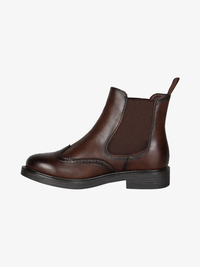 Stivaletti donna con fasce elastiche - marrone