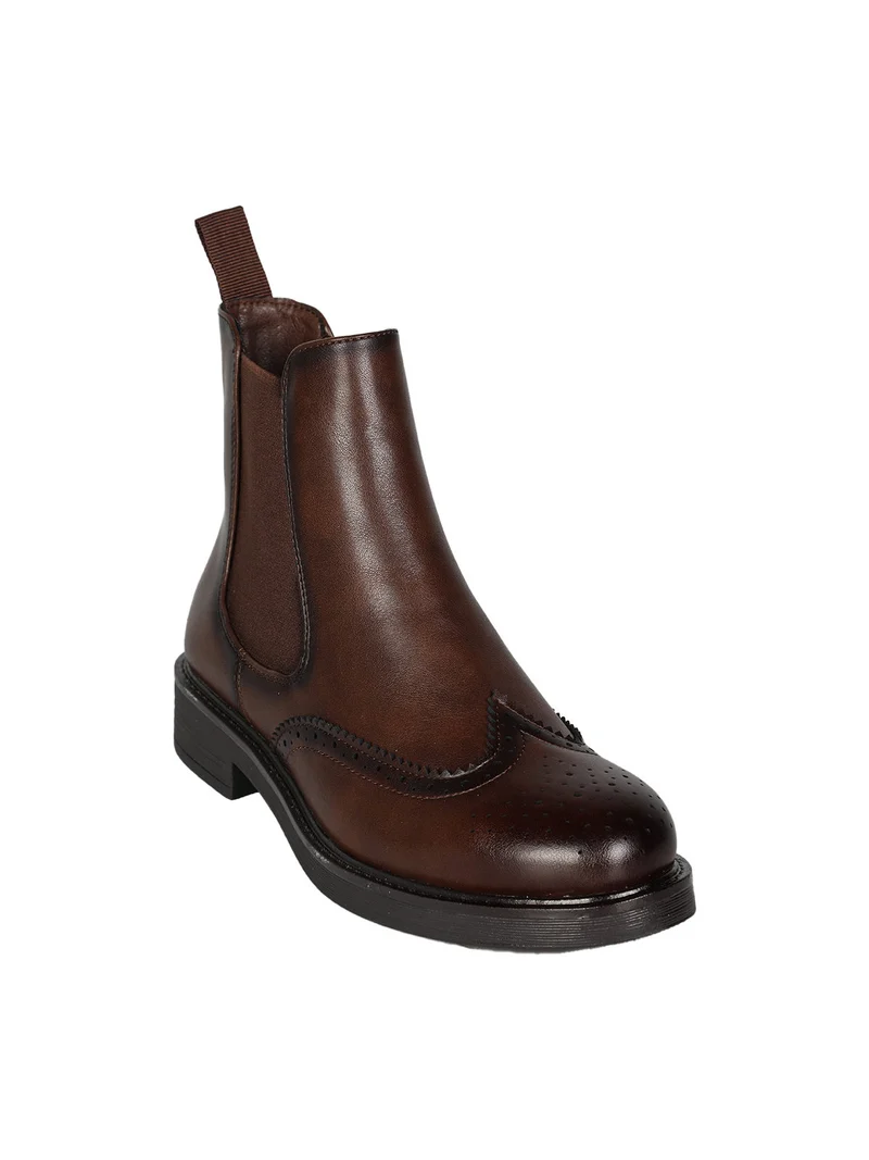 Stivaletti donna con fasce elastiche - marrone