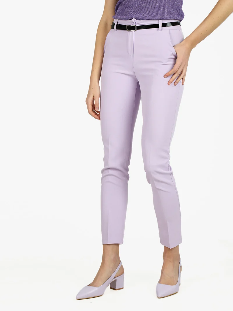 Pantaloni classici da donna a sigaretta - lilla