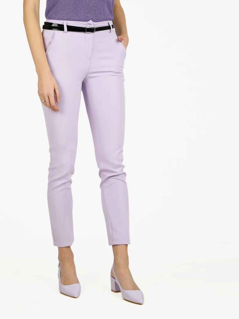 Pantaloni classici da donna a sigaretta - lilla