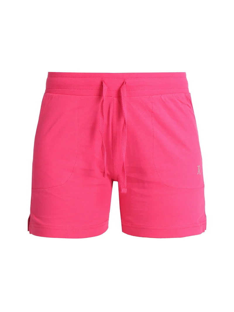 Shorts sportivi in cotone donna con coulisse - fucsia
