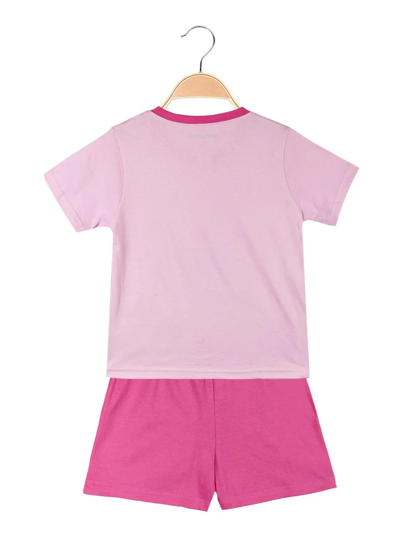 Pigiama corto da bambina in cotone - rosa