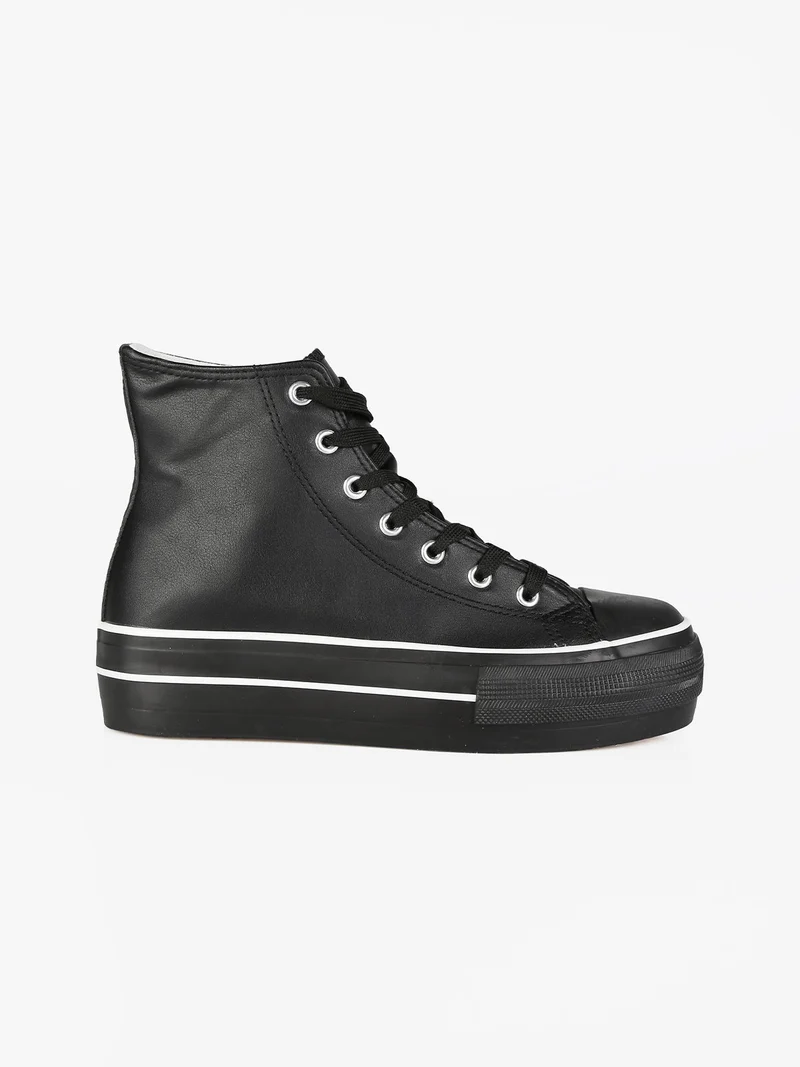 Sneakers alte da donna con platform - nero