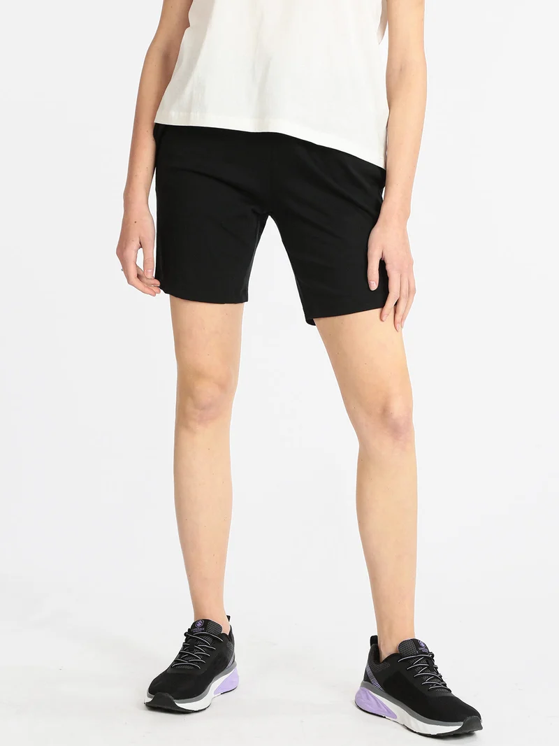 Shorts sportivi donna con coulisse - nero