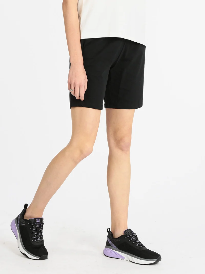Shorts sportivi donna con coulisse - nero