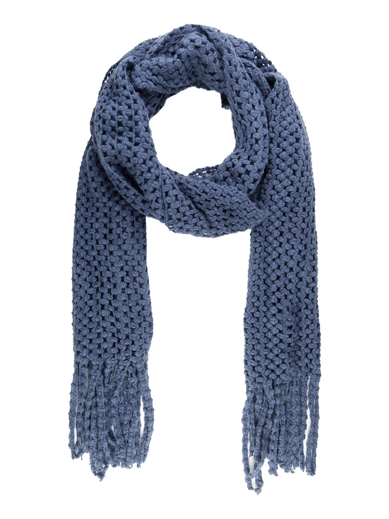 Sciarpa donna con frange - blu