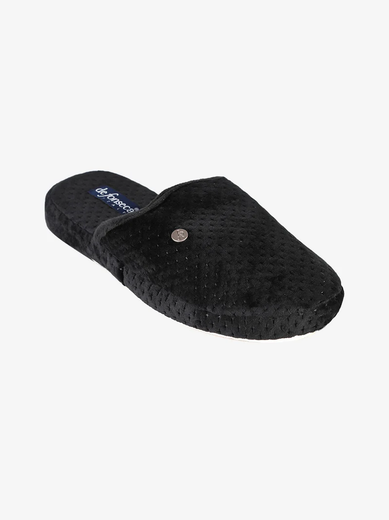 Pantofole da uomo in tessuto - nero