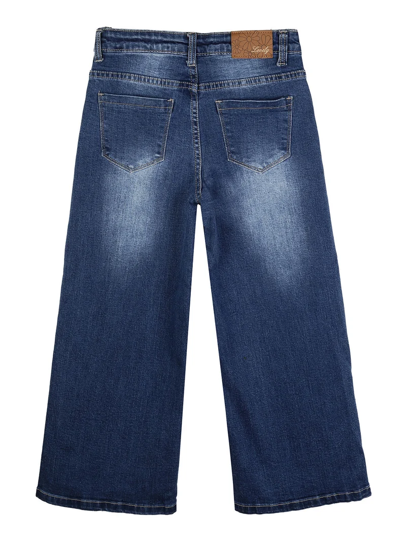 Jeans larghi da bambina con strass - jeans