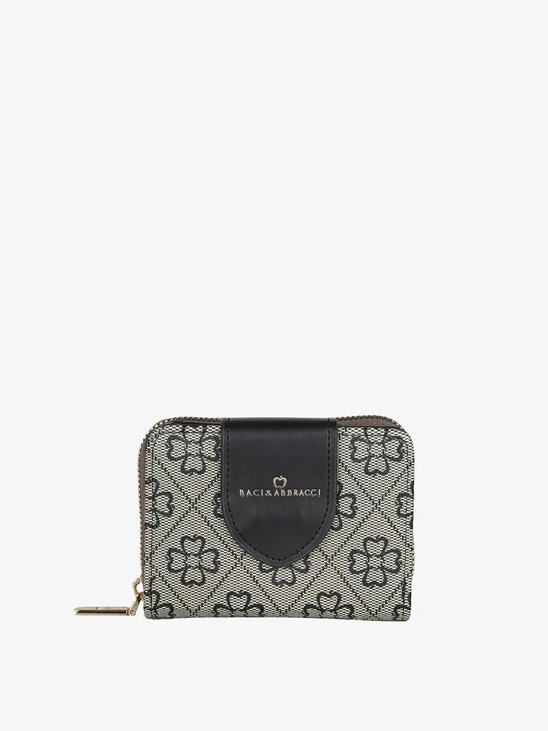 Portafoglio donna mini con doppia chiusura - grigio