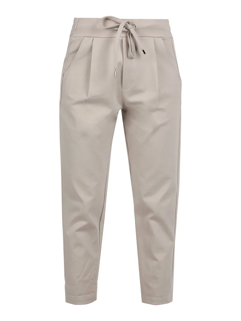 Pantaloni casual da donna con coulisse - sabbia