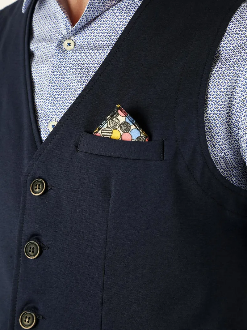 Gilet classico da uomo con bottoni - blu scuro