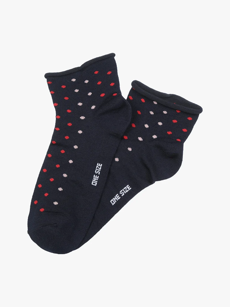 Calze corte da donna a pois - blu scuro