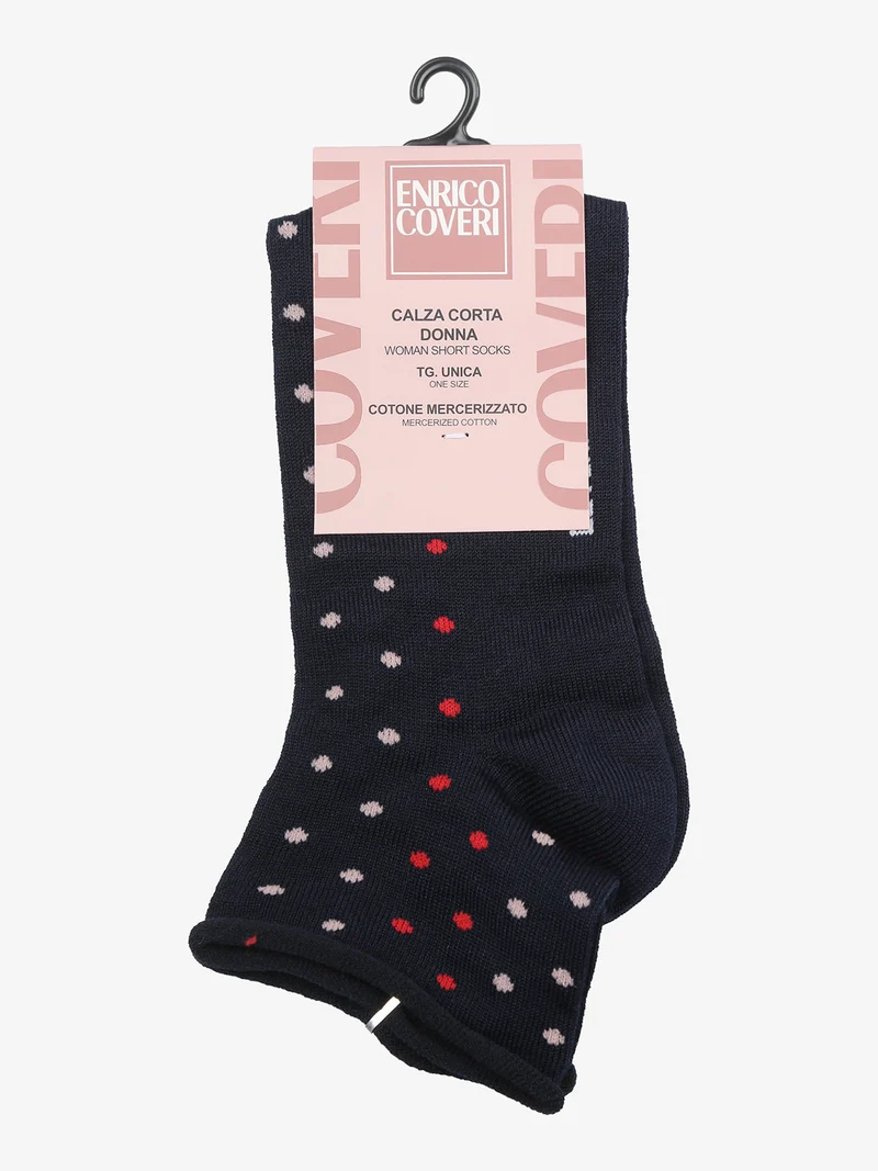 Calze corte da donna a pois - blu scuro