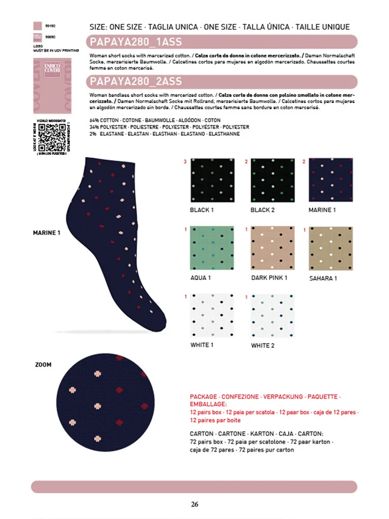 Calze corte da donna a pois - blu scuro