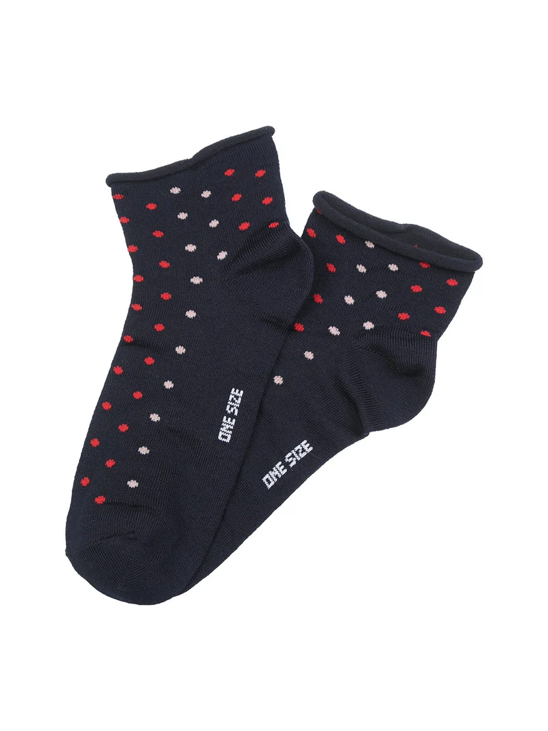 Calze corte da donna a pois - blu scuro