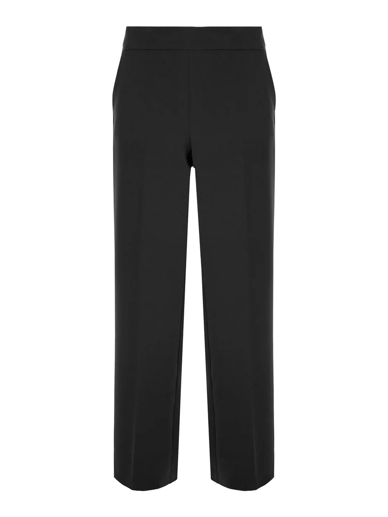 Completo elegante da donna con blazer e pantaloni a gamba larga - nero
