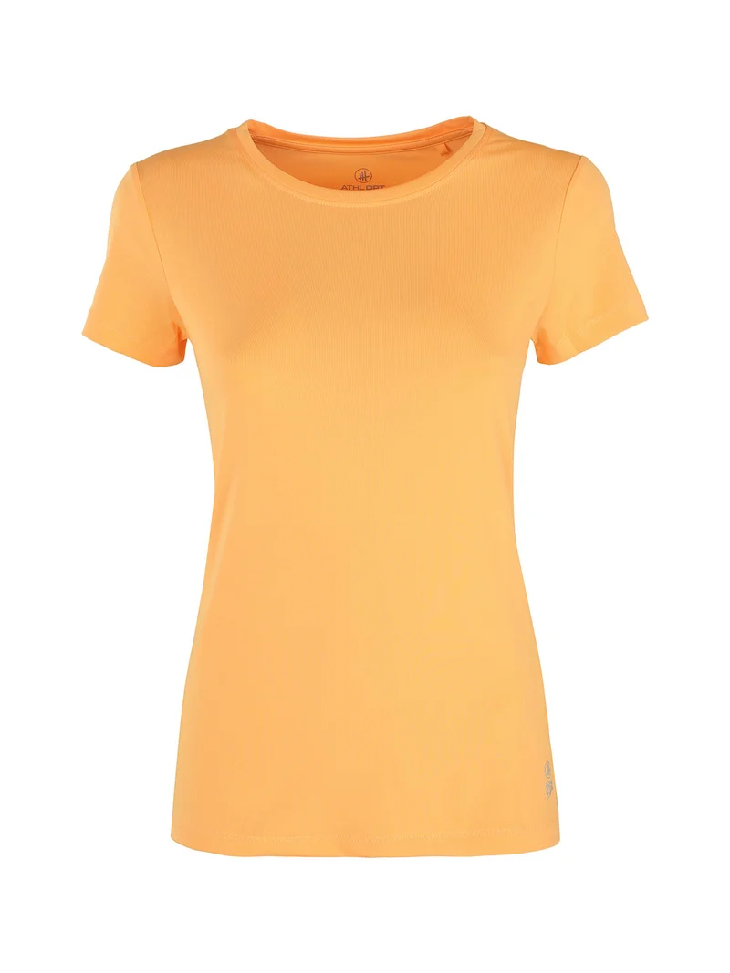 T-shirt sportiva da donna in tessuto tecnico - arancione