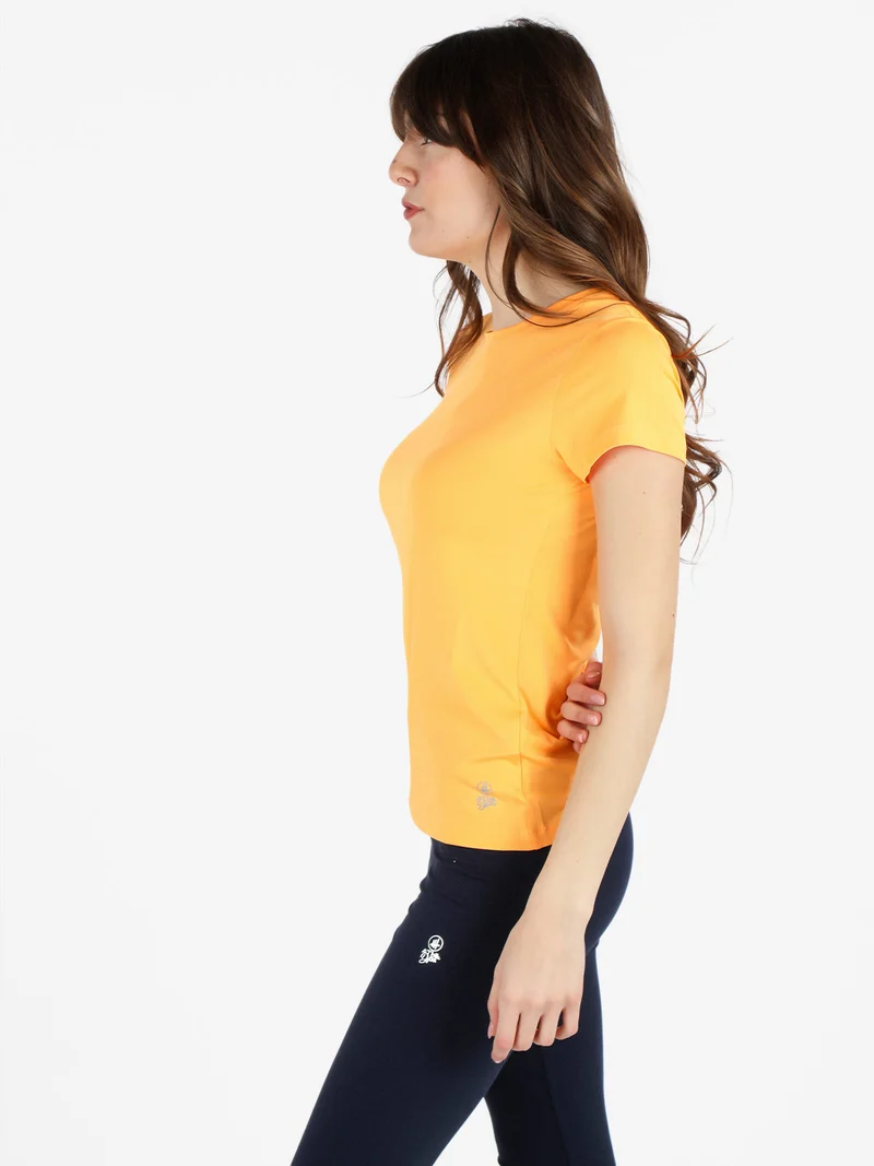 T-shirt sportiva da donna in tessuto tecnico - arancione
