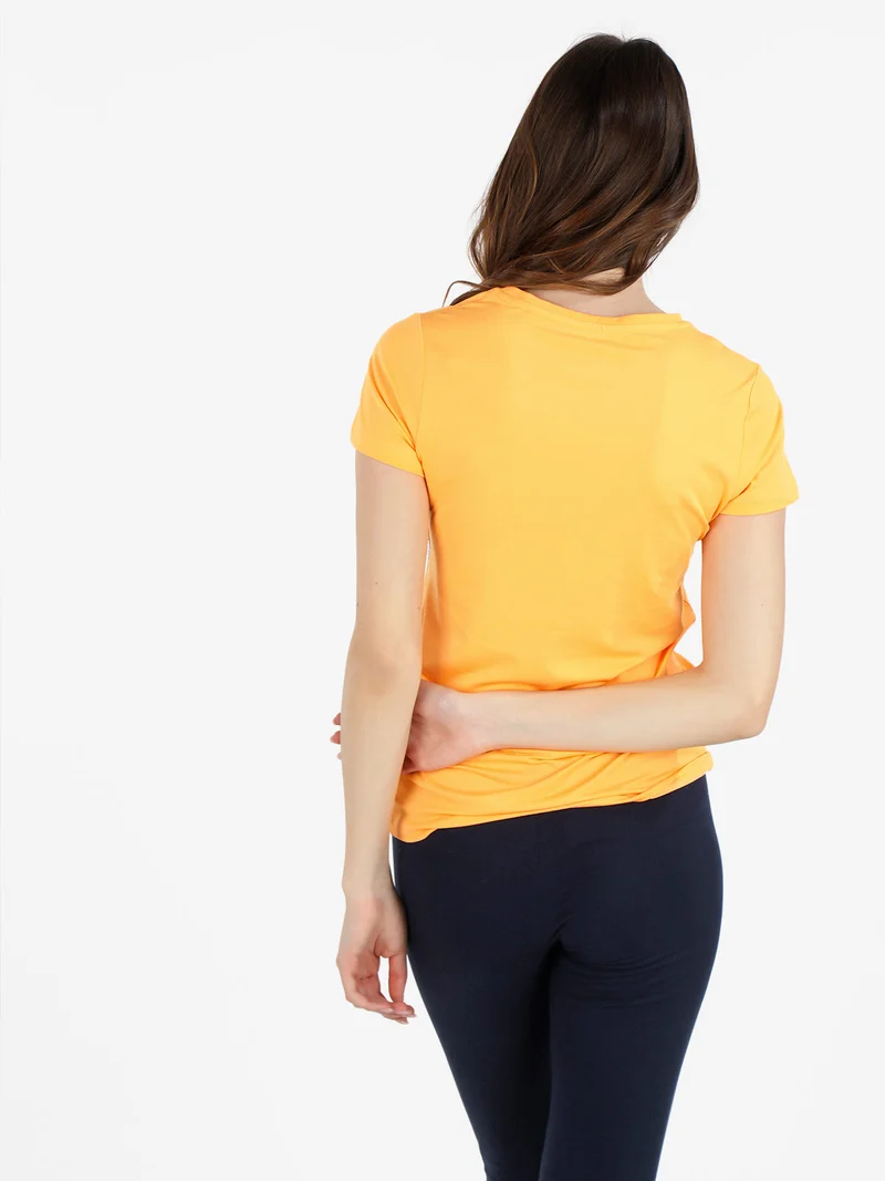 T-shirt sportiva da donna in tessuto tecnico - arancione