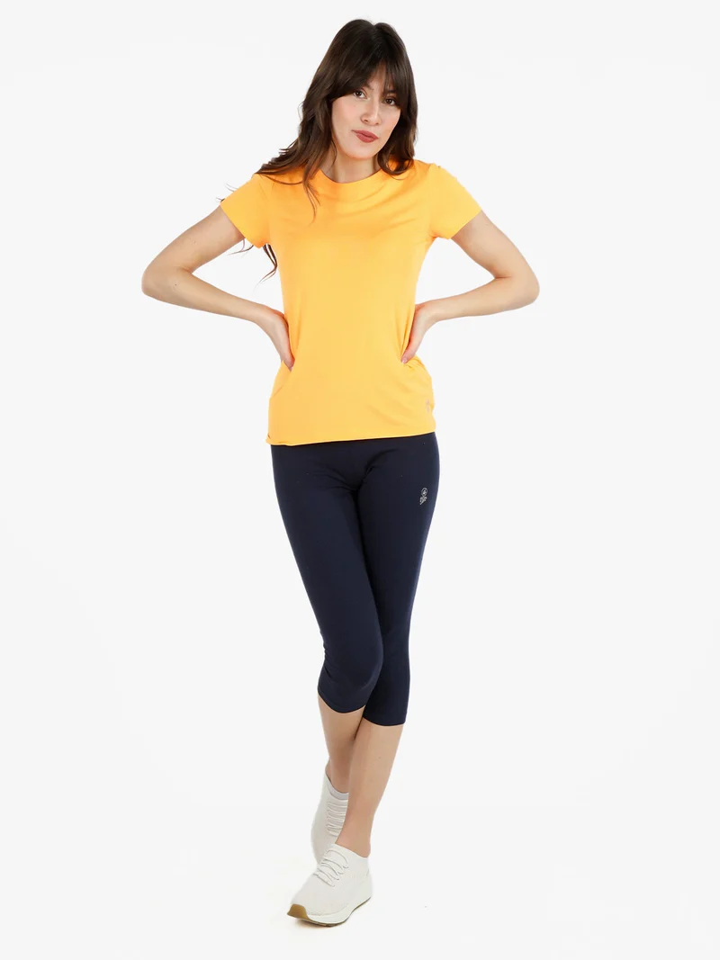 T-shirt sportiva da donna in tessuto tecnico - arancione