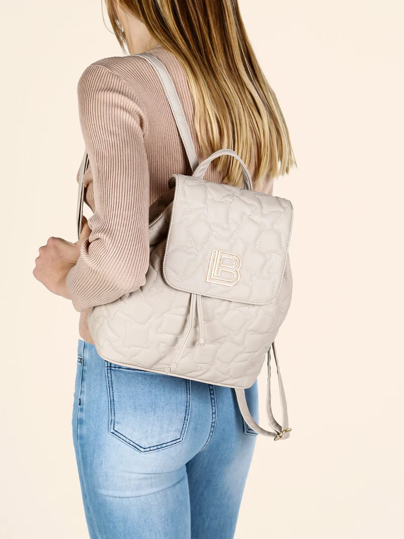 Zaino donna in ecopelle con pattina - naturale