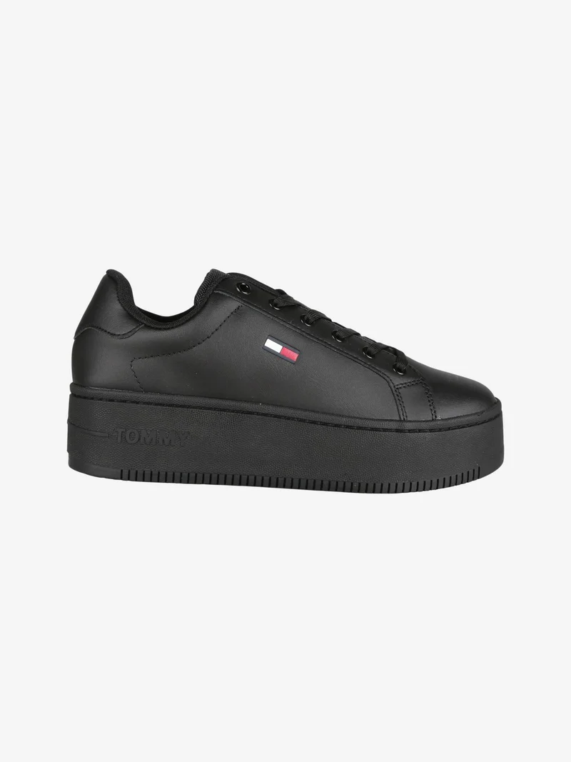 FLATFORM ESS Sneakers da donna in pelle con zeppa - nero