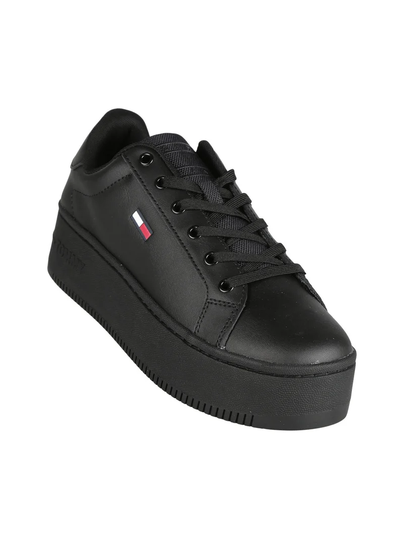 FLATFORM ESS Sneakers da donna in pelle con zeppa - nero