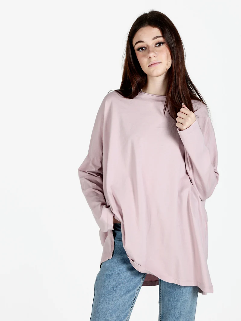 Maxi t-shirt donna oversize in cotone - rosa