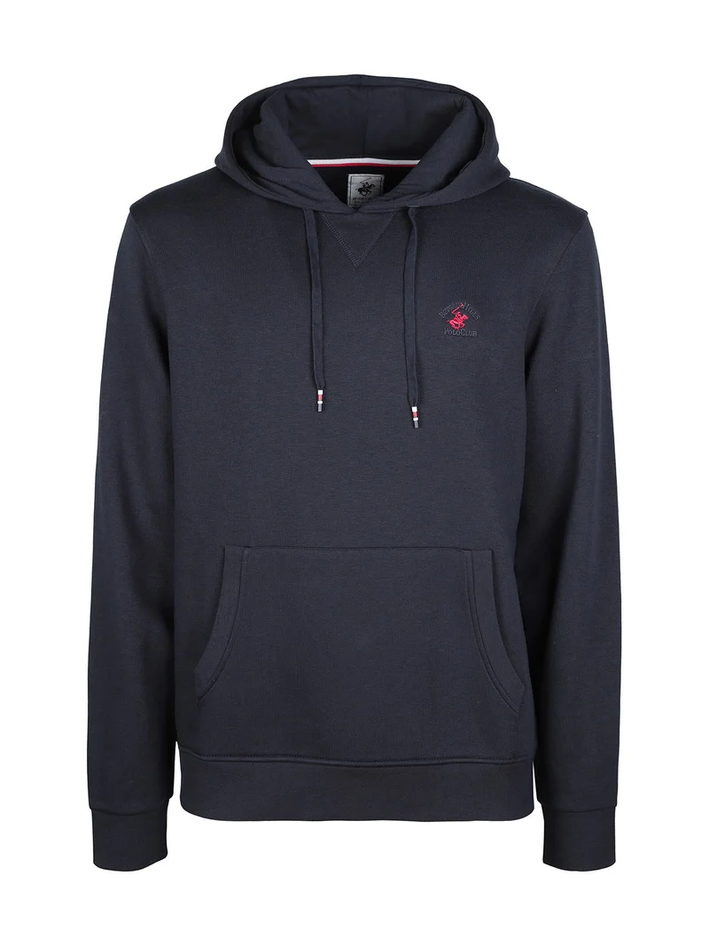 Felpa invernale da uomo con cappuccio - blu scuro