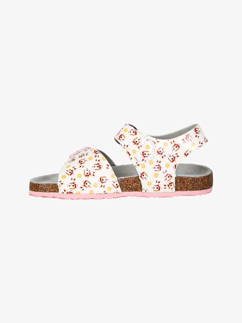Sandali da bambina con cinturini a strappo e doppia fibbia - multicolore
