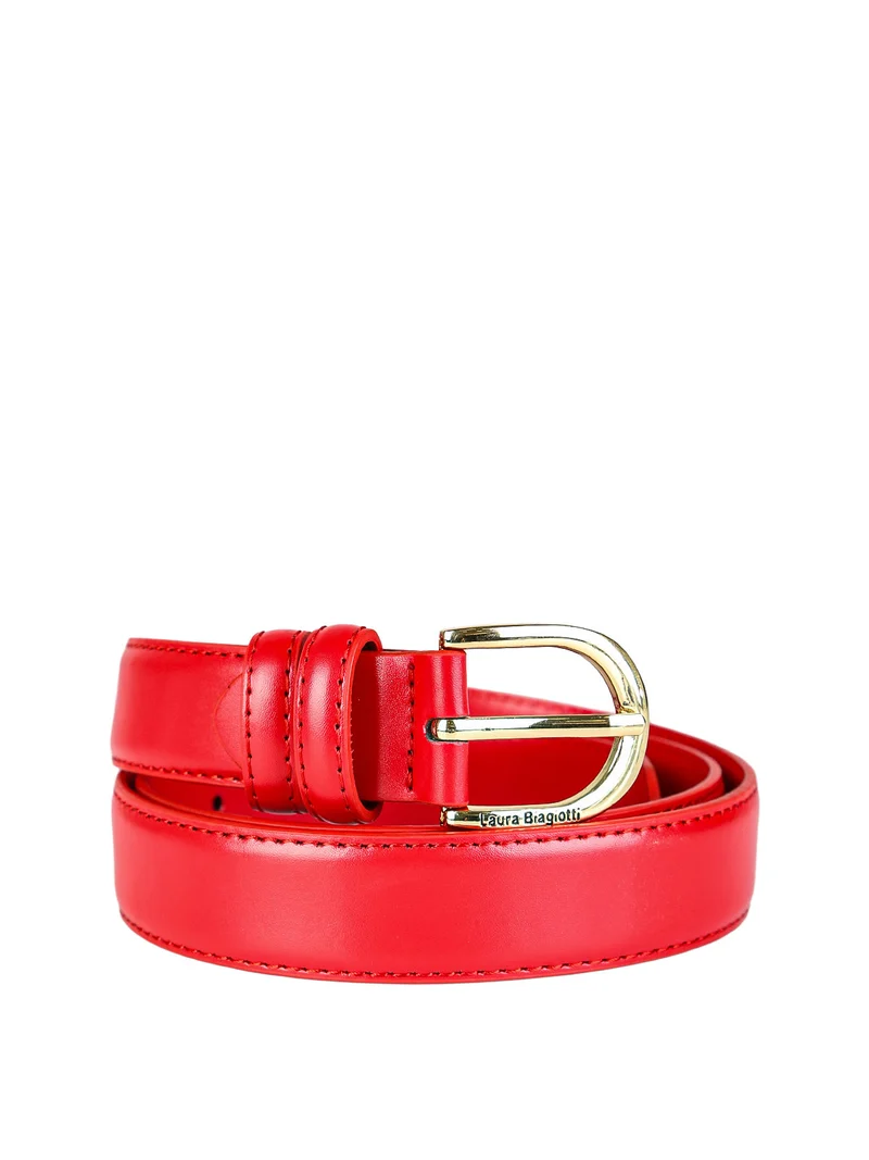 Cintura da donna in pelle rivestita - rosso