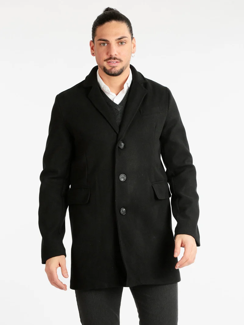 Cappotto classico da uomo - nero