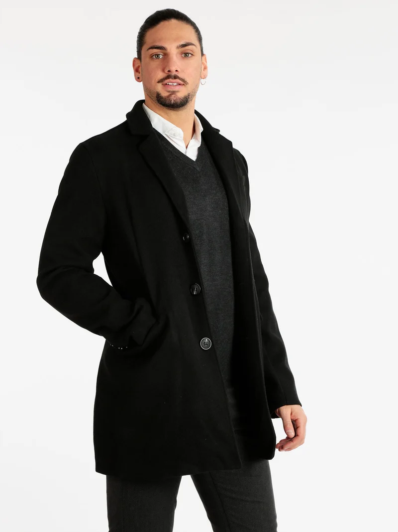 Cappotto classico da uomo - nero