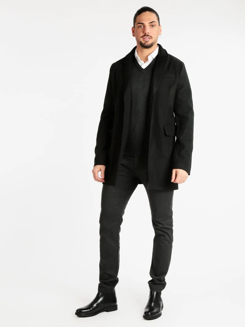 Cappotto classico da uomo - nero