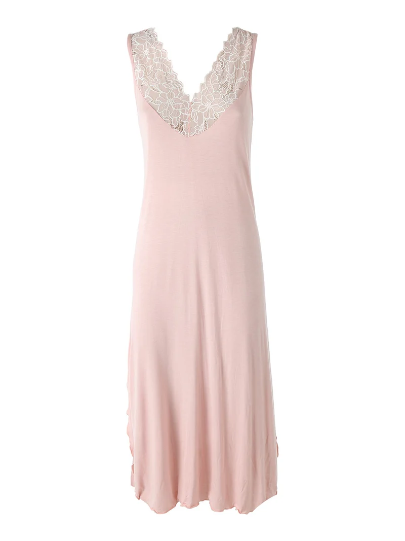 Sottoveste da donna in fibre di bambù con pizzo - rosa