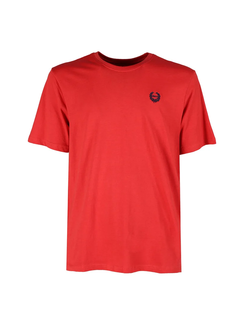 T-shirt girocollo da uomo in cotone - rosso