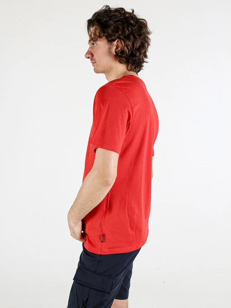 T-shirt girocollo da uomo in cotone - rosso