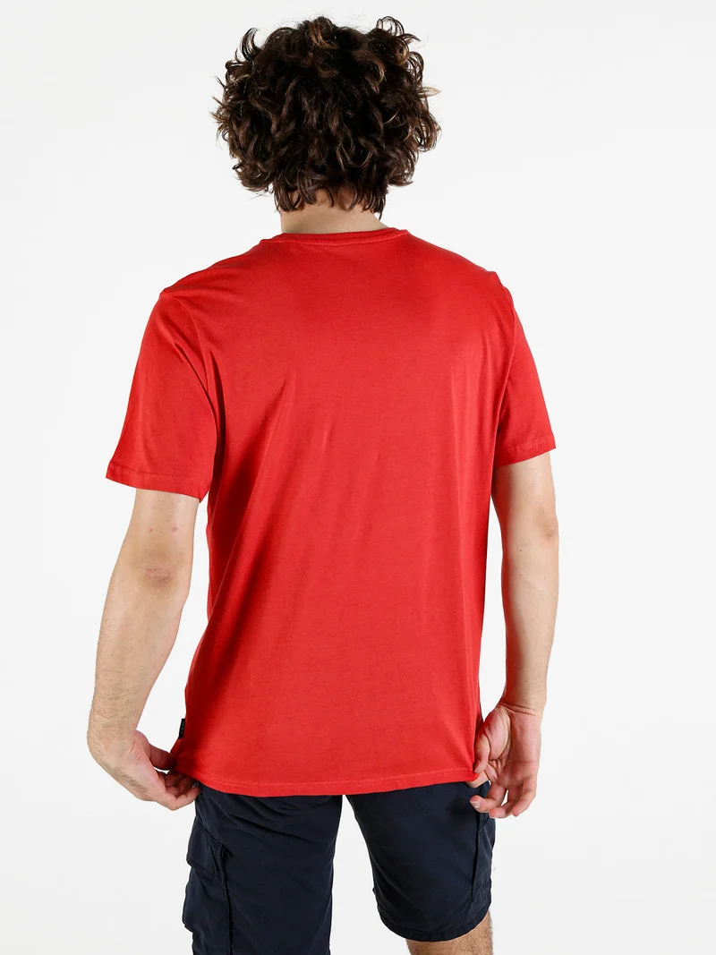 T-shirt girocollo da uomo in cotone - rosso