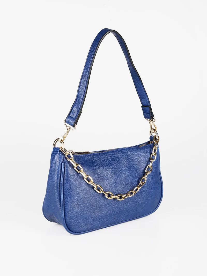 Borsetta donna con tracolla e catena - bluette