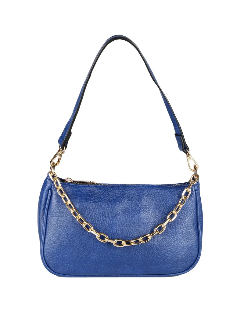 Borsetta donna con tracolla e catena - bluette