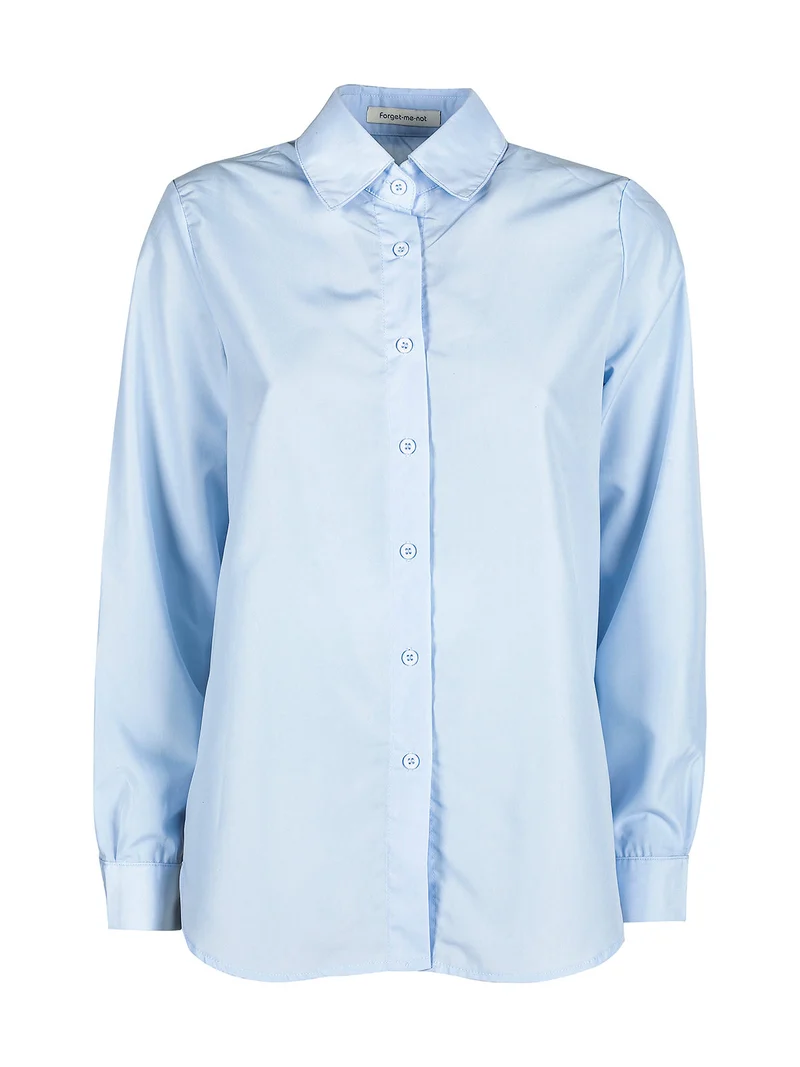 Camicia donna oversize tinta unita - azzurro