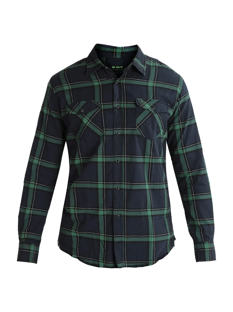 Camicia da uomo a quadri - verde