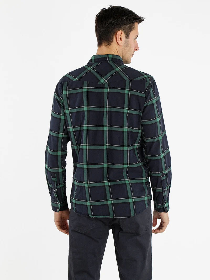 Camicia da uomo a quadri - verde