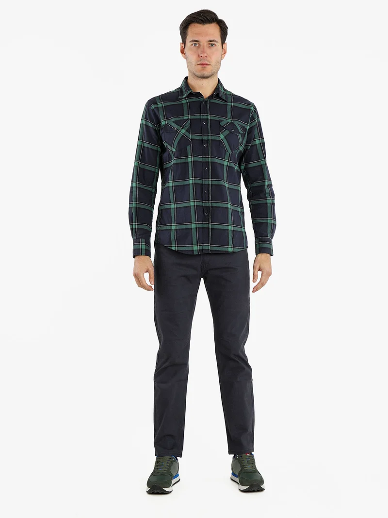 Camicia da uomo a quadri - verde