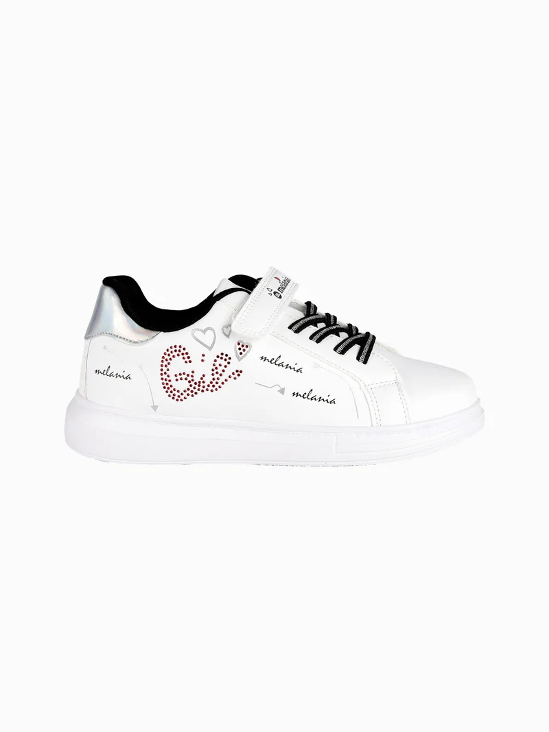 Sneakers da ragazza con strappo - bianco
